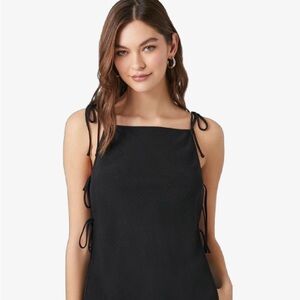 NWT Black Sleeveless Top with Tie Details